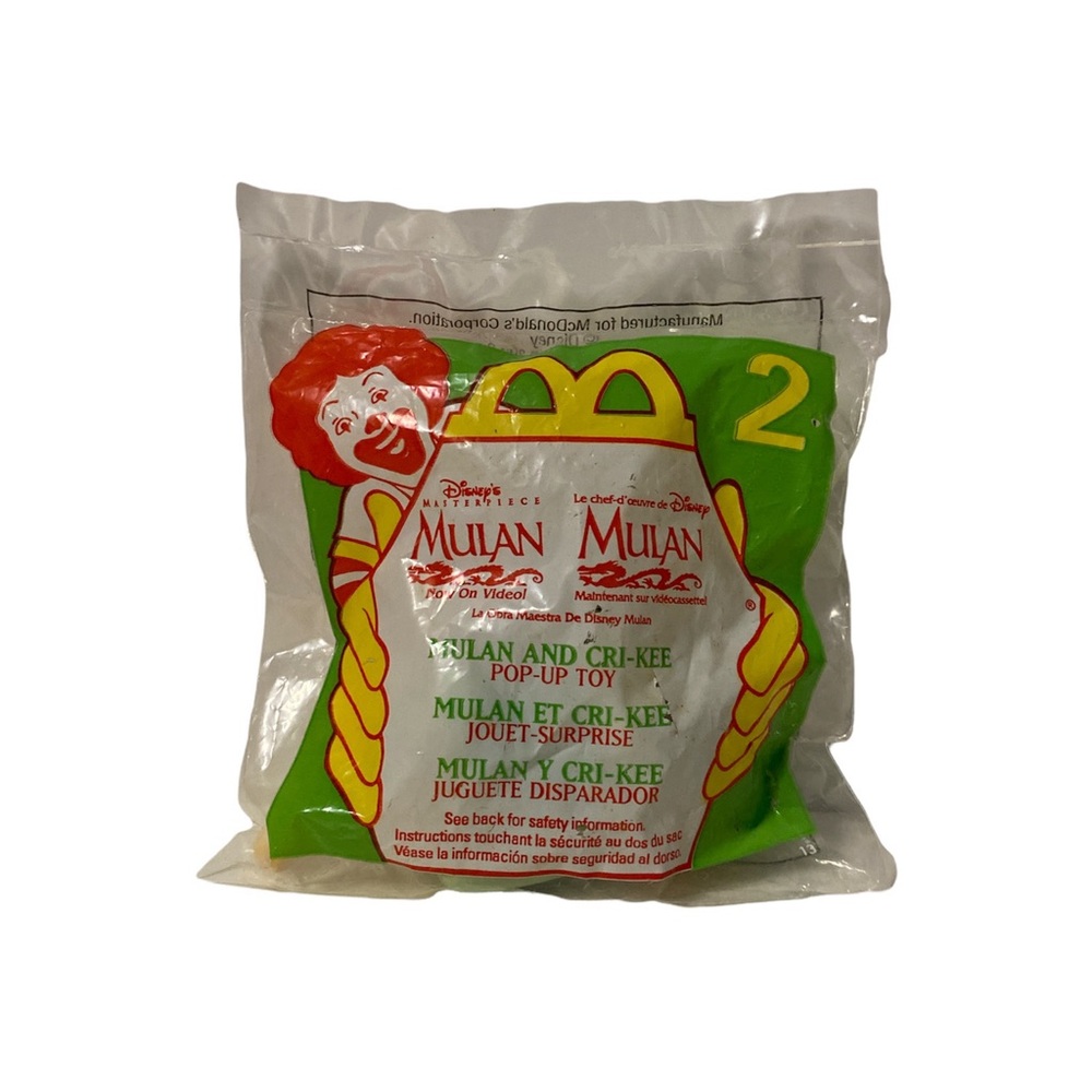 McDonald’s Happy Meal Toy #2 Mulan & Crikee Pop Up Toy Disney 1999 Cricket New